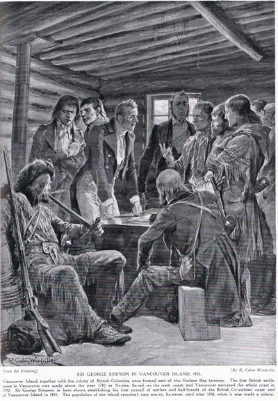 Sir George Simpson in Vancouver Island, illustration from 